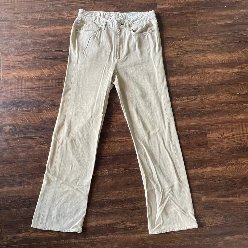 RAG & BONE Featherweight Logan Wide-Leg Jean in Beige- women’s 28” - Picture 3 of 10